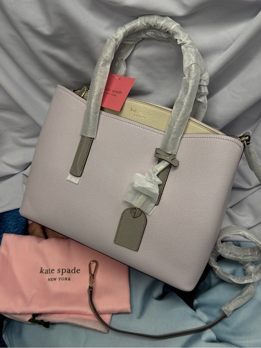 (new+tag) Kate Spade Margaux Large Satchel
Lilac & Cream Leather Two-Tone